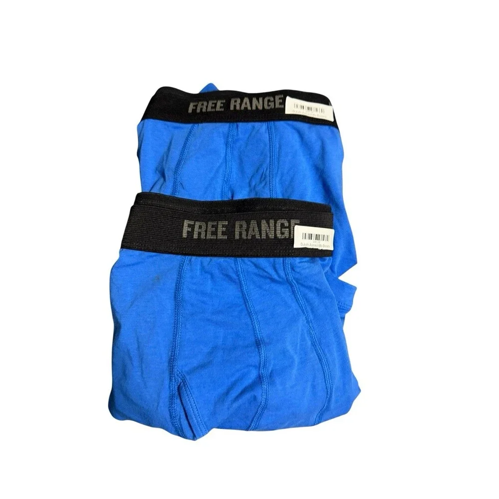 Duluth Free Range Bullpen Organic Cotton Boxer Briefs 2-Pack Blue 2XL New
